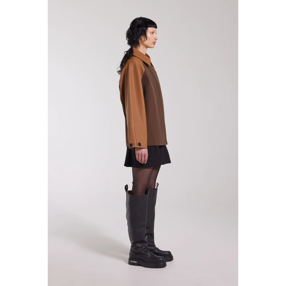 Stutterheim Waterdichte regenjas in varsity-stijl Brown Dames