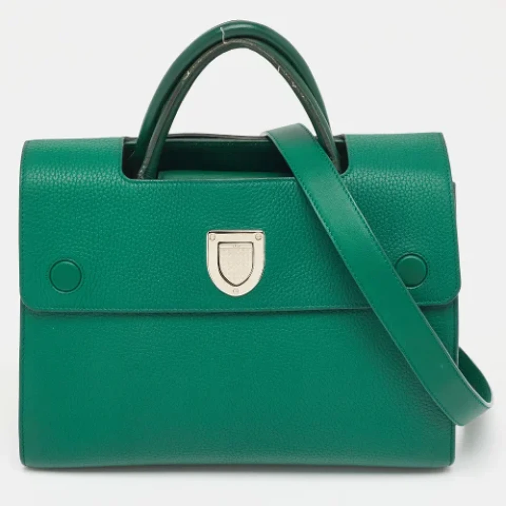Dior Vintage Pre-owned Leather handbags Green Dames