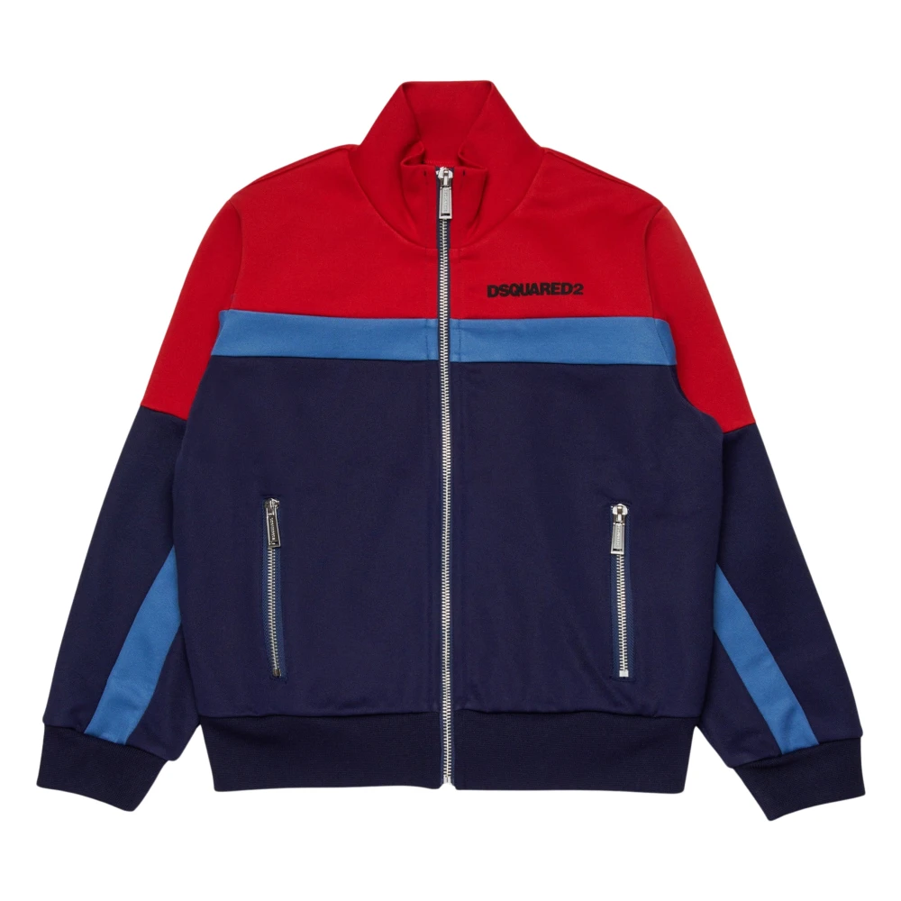 Dsquared2 Multicolor Colourblock Zip Up Top - Male - Kids Sweatshirts - 4 Y - Kids