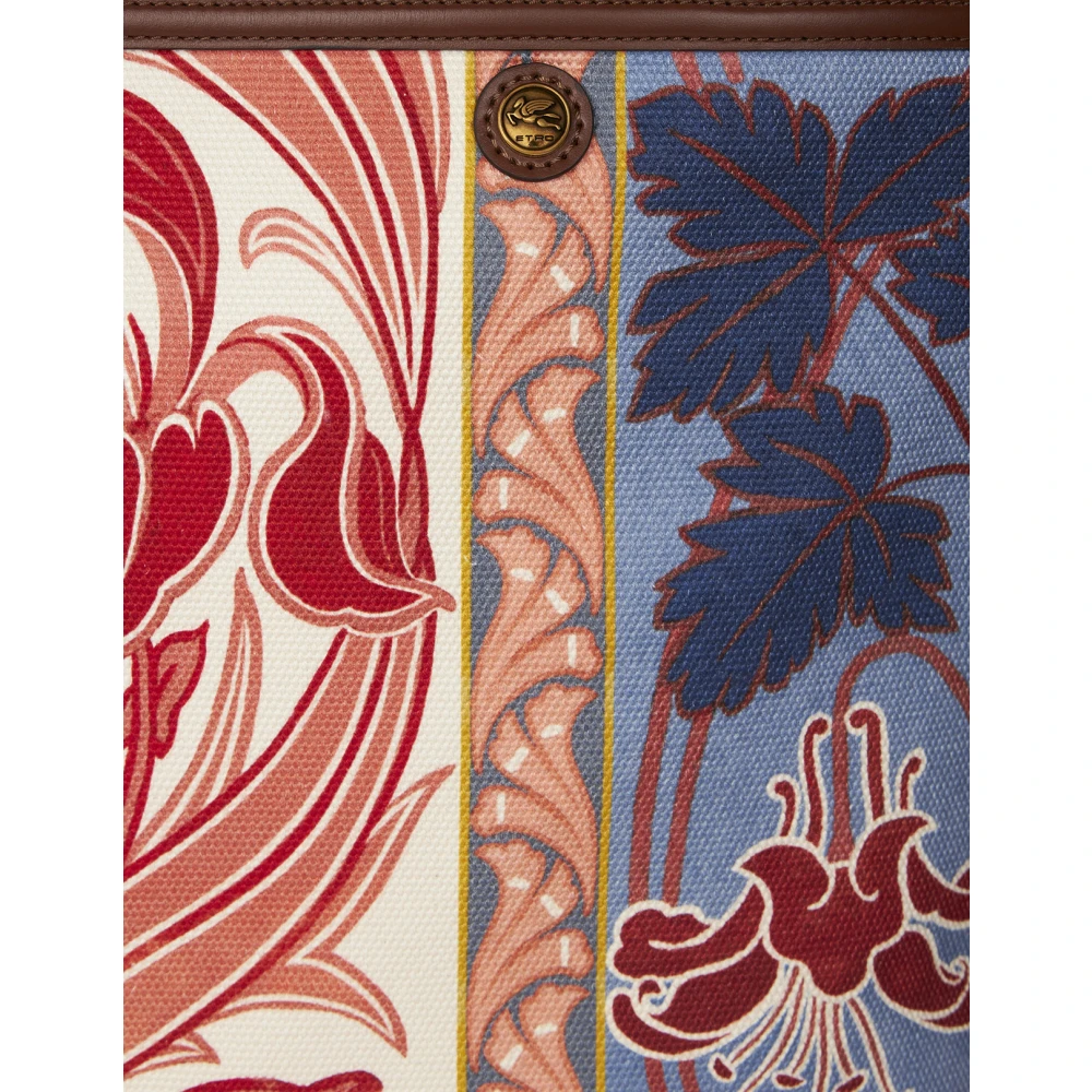ETRO Blauwe Canvas Shopper met Zomerprint Multicolor Dames