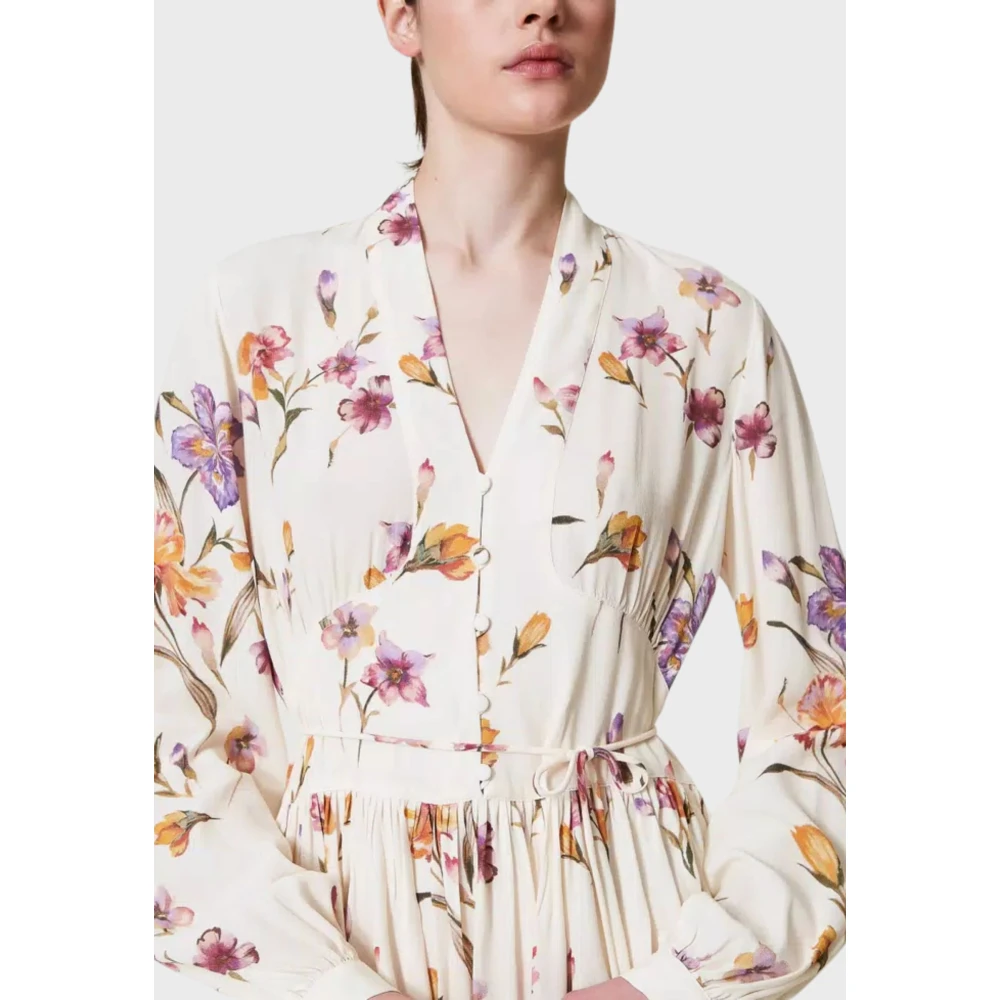 Twinset Bloemenprint overhemdjurk Multicolor Dames