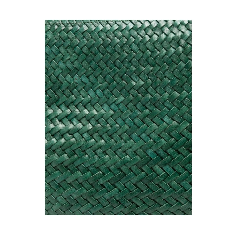 Dragon Diffusion Bosgroene Geweven Leren Satchel Tas Green Dames