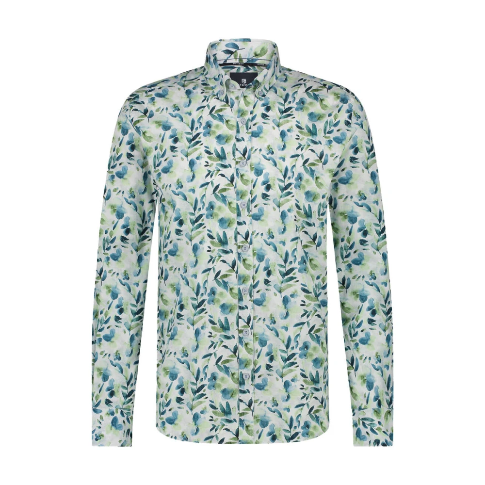 State of Art Gedrukte Pop Shirt Lange Mouw White Heren