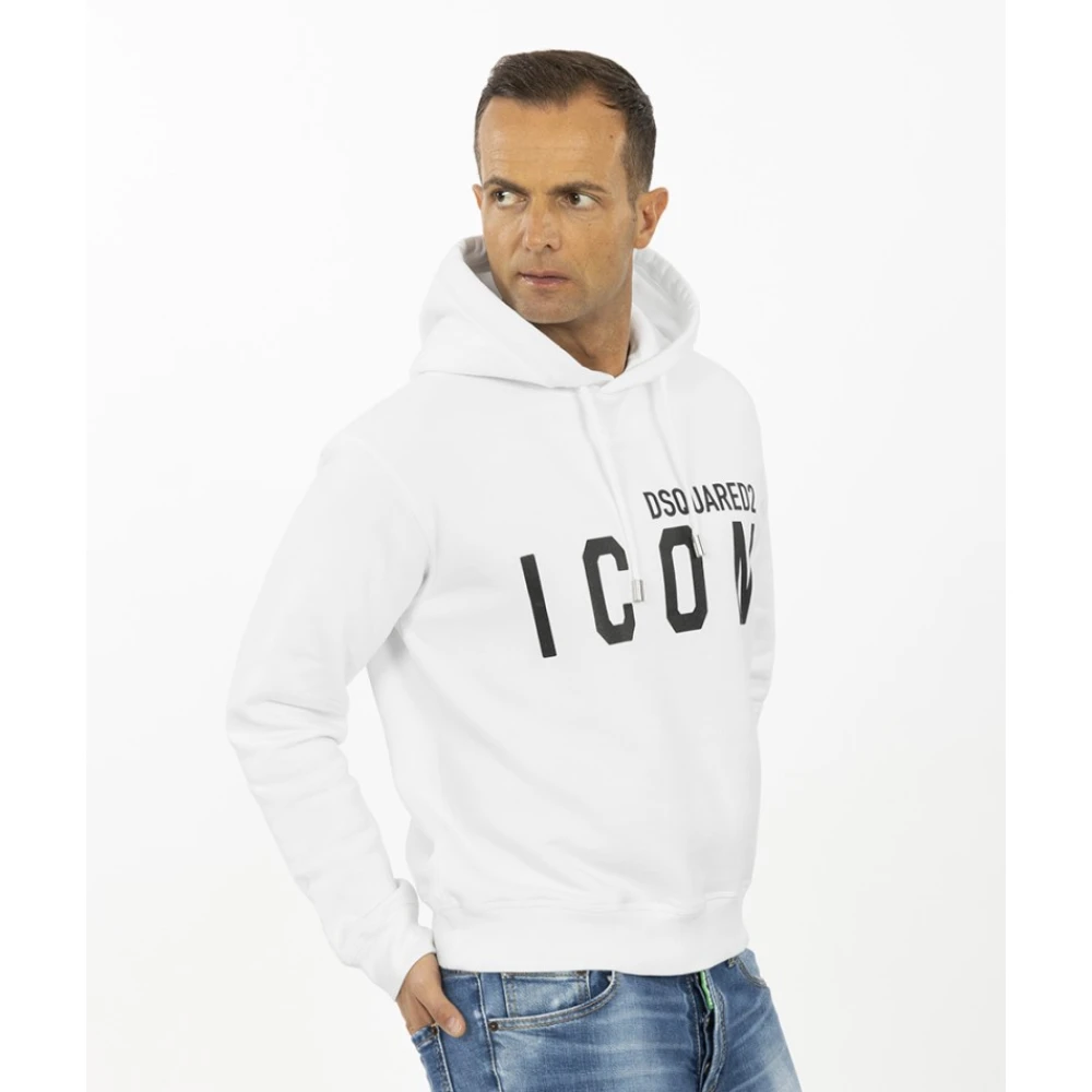 Dsquared2 Icon Hoodie met verstelbaar trekkoord White Heren