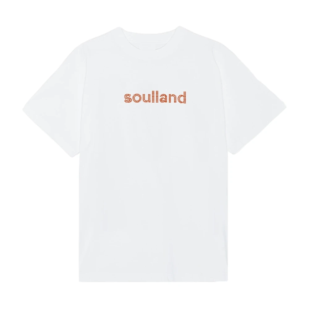 Soulland Rhinestone Logo T-shirt White Unisex