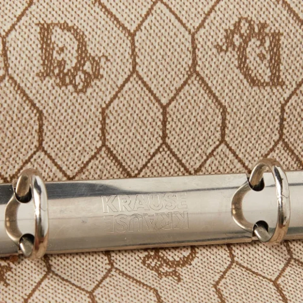 Dior Vintage Pre-owned Leather travel-bags Beige Dames