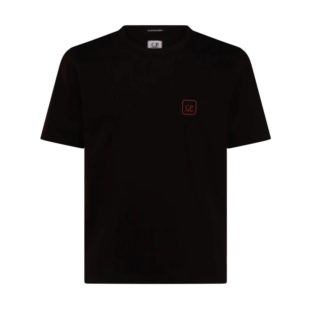 C.P. Company Zwart Katoenen Logo T-shirt Black Heren