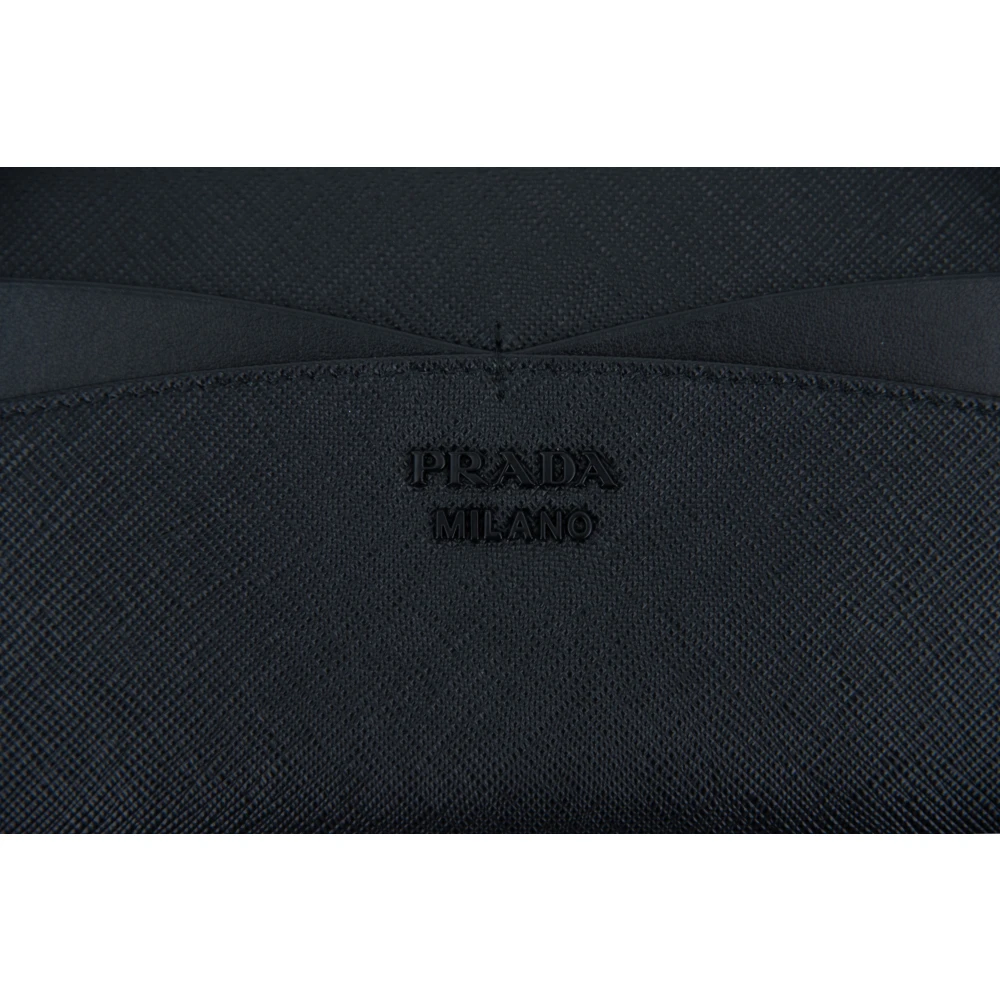 Prada Ritssluiting Dames Portemonnee Kalfsleer Black Dames