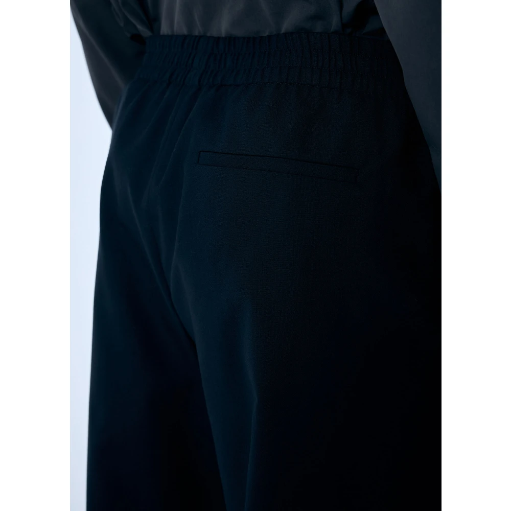 The Row Wollen Weefbroek Mid Rise Black Heren