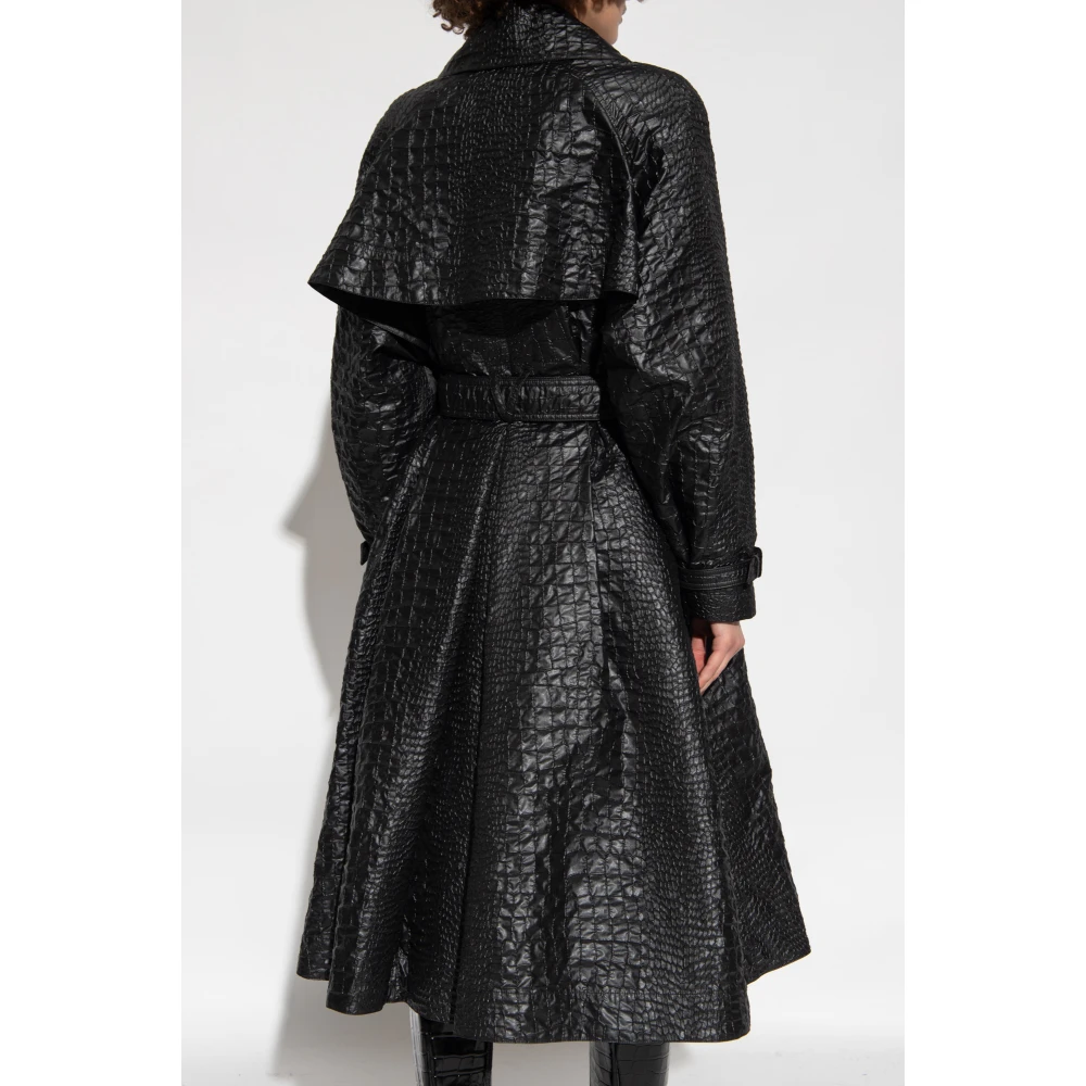 Versace Trenchcoat met krokodileffect Black Dames