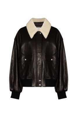 vetements-dexterieur-en-cuir-noir-avec-garniture-en-peau-lainee