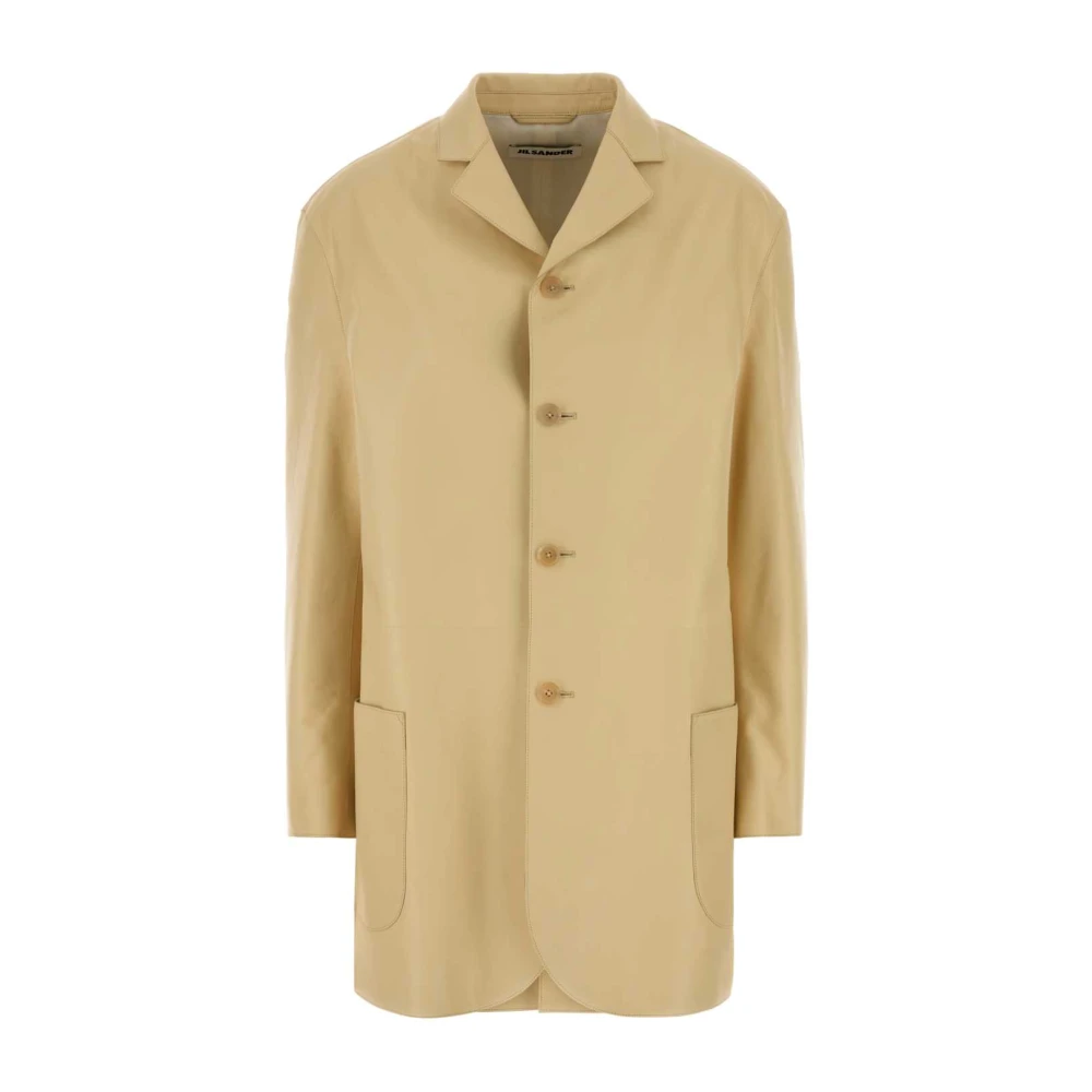 Jil Sander Women's Yellow Single-Breasted Leather Blazer - Blazers - L - Jackets
