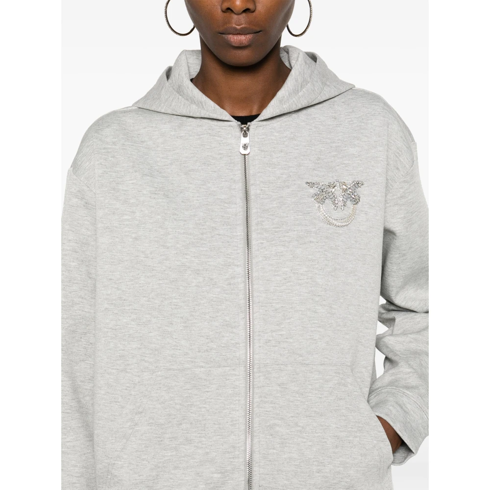 pinko Sweaters met rits en capuchon Gray Dames