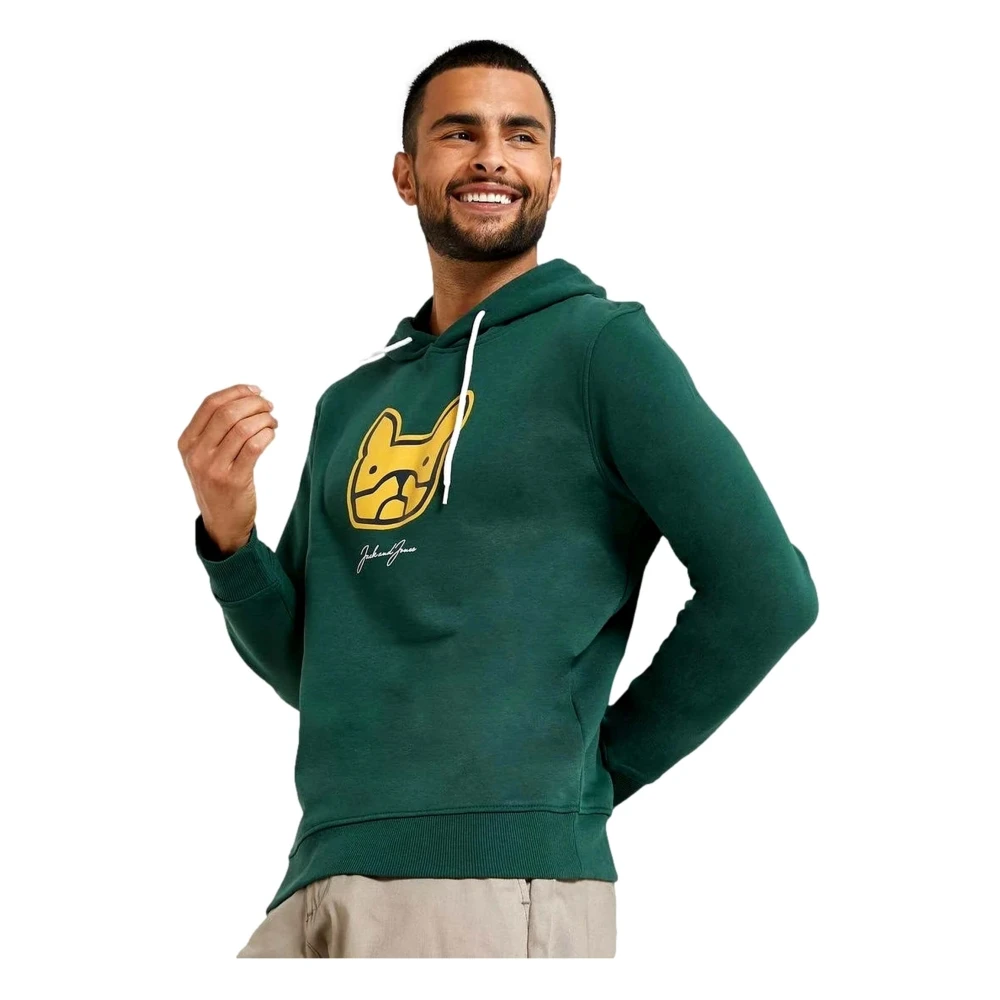 Jack & jones Gedrukte lange mouwen hoodie Green Heren