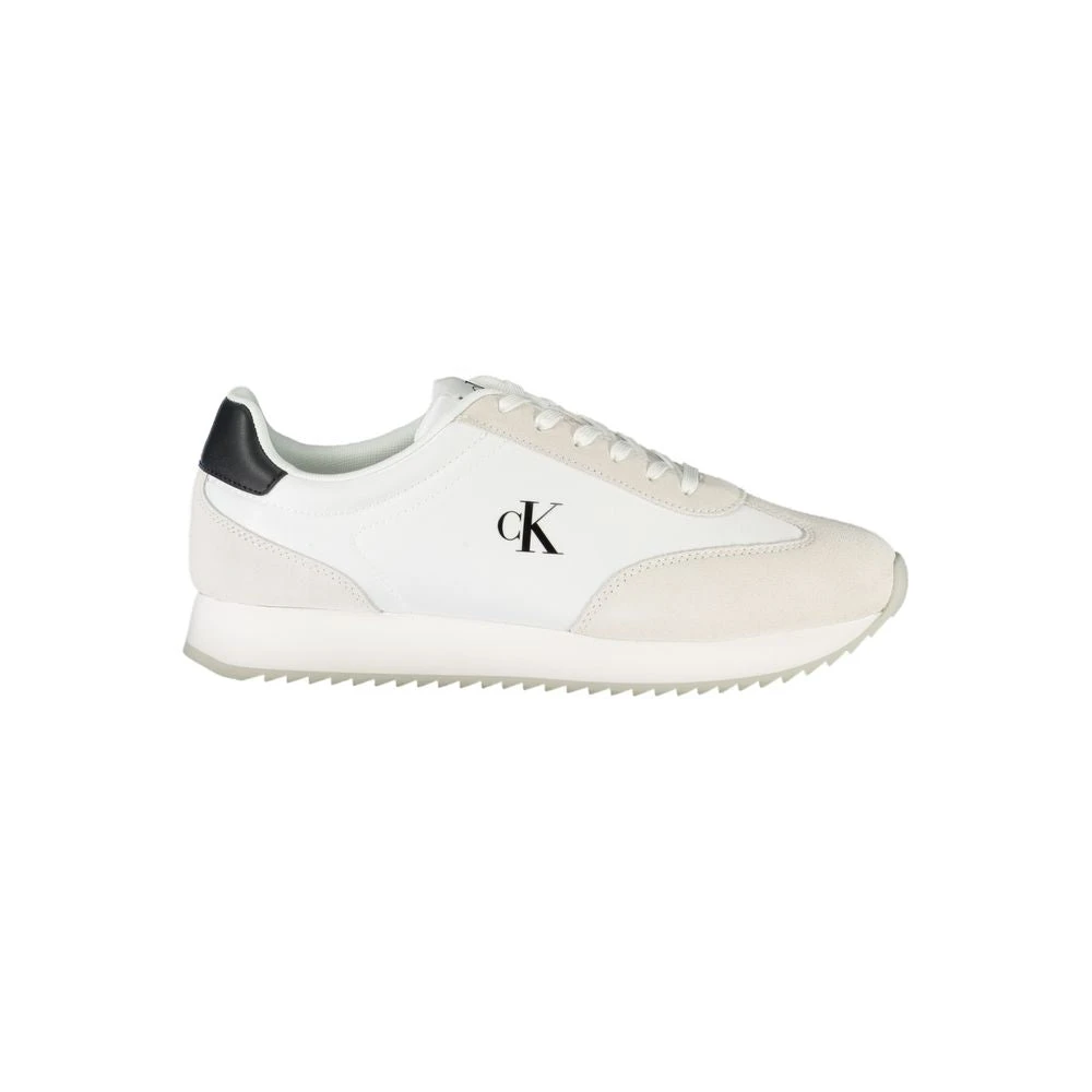 Calvin Klein Men's White Sneakers, 6 Uk, Leather Sneaker