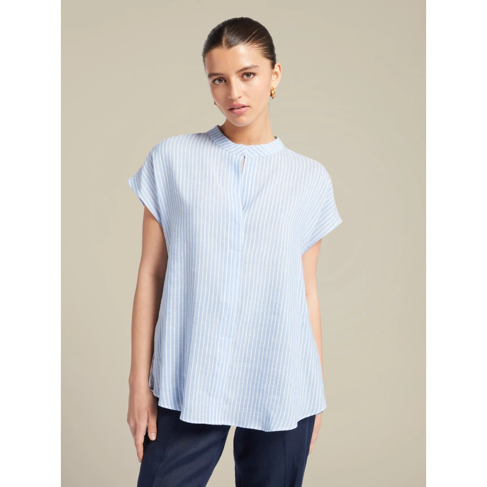 Elena Mirò Gestreepte blouse Blue Dames