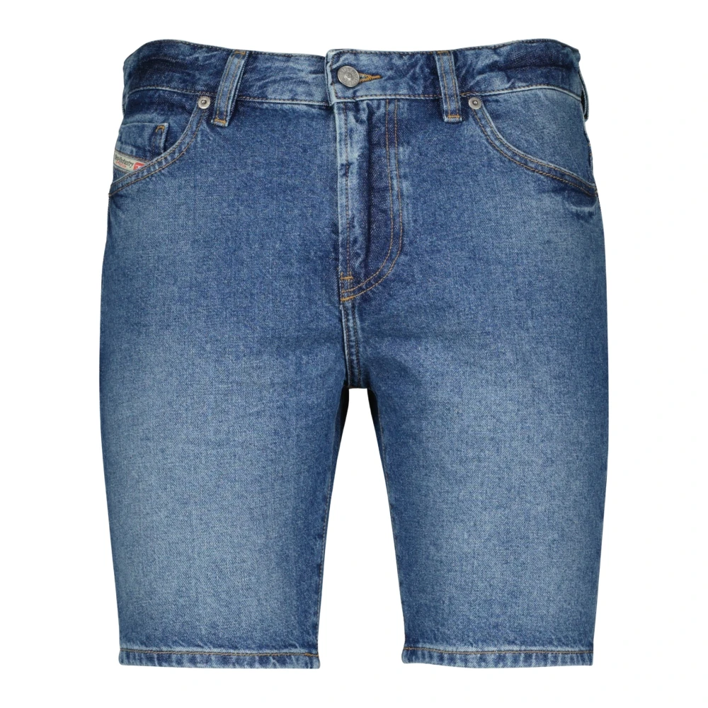 Diesel Mannelijk Blauw Korte Broeken Heren, W33, Leer, D-Fin Shorts