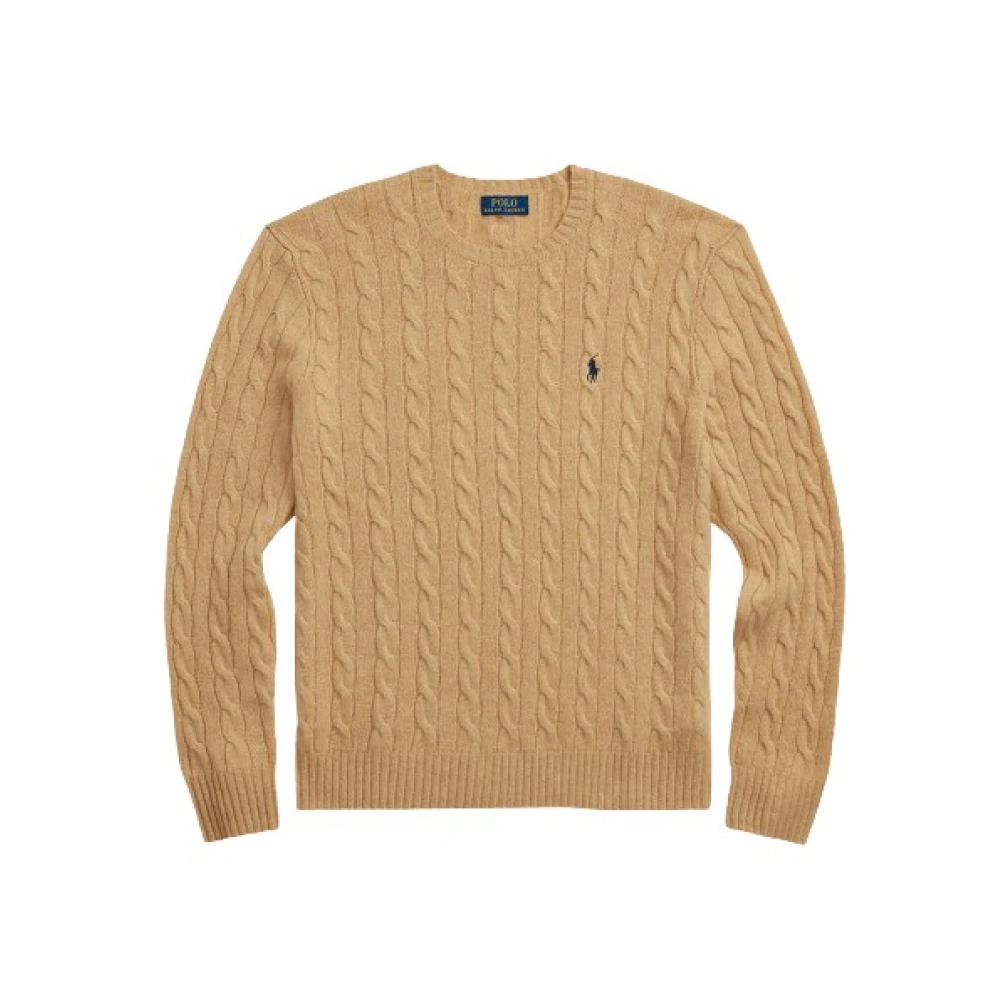Polo Ralph Lauren Men's Beige Round-Neck Knitwear, Xl, Round-Neck Knitwear