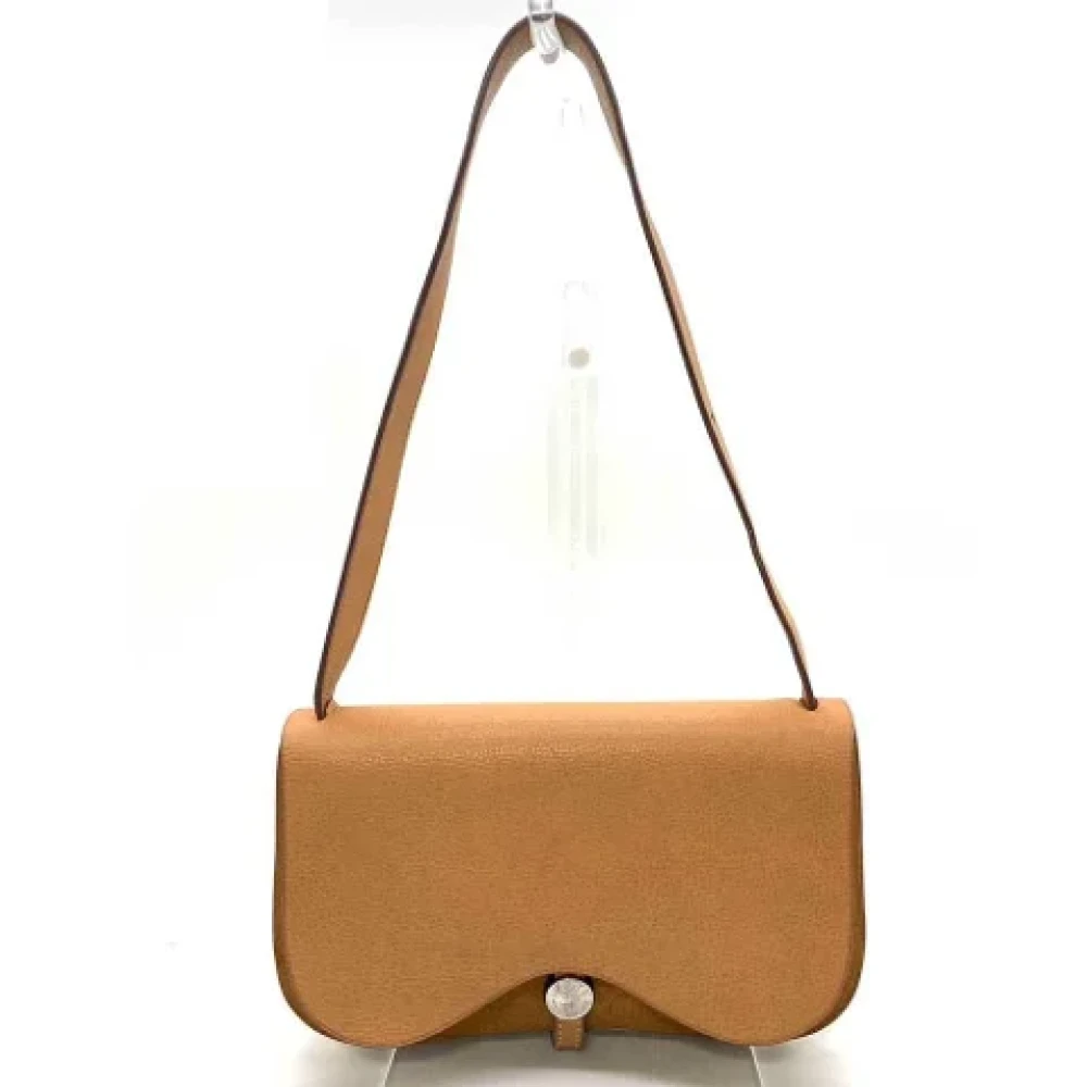 Hermès Vintage Pre-owned Fabric shoulder-bags Brown Dames