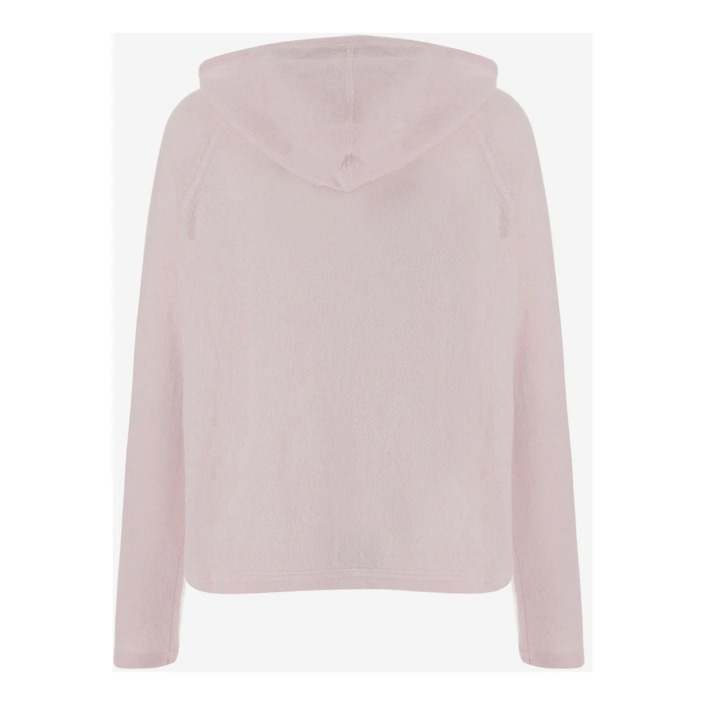 allude Wol-Kasjmier Trui met Trekkoord Capuchon Pink Dames