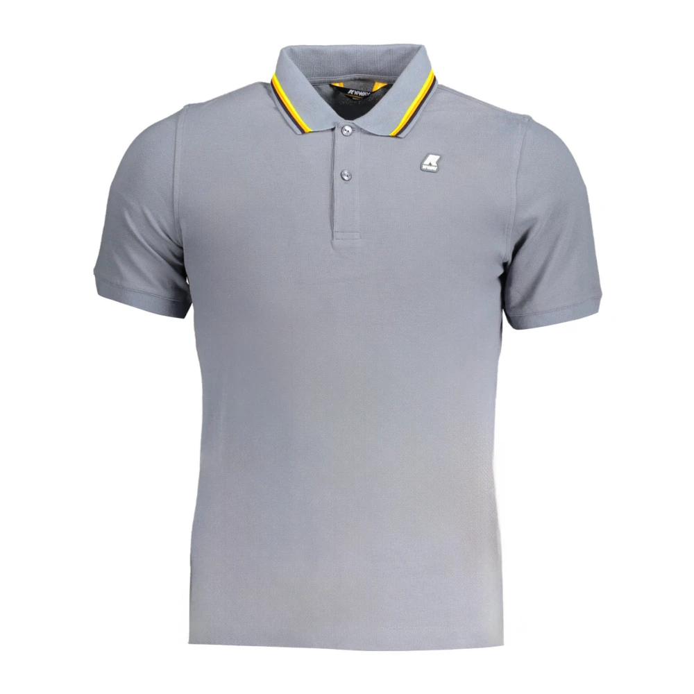 K-way Grijze Katoenen Poloshirt met Contrastdetails Gray Heren