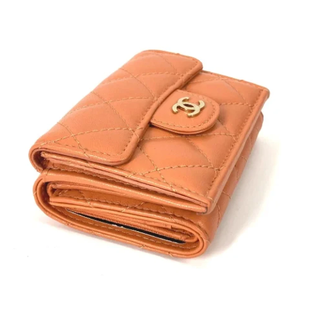 Chanel Vintage Pre-owned Leather wallets Orange Dames
