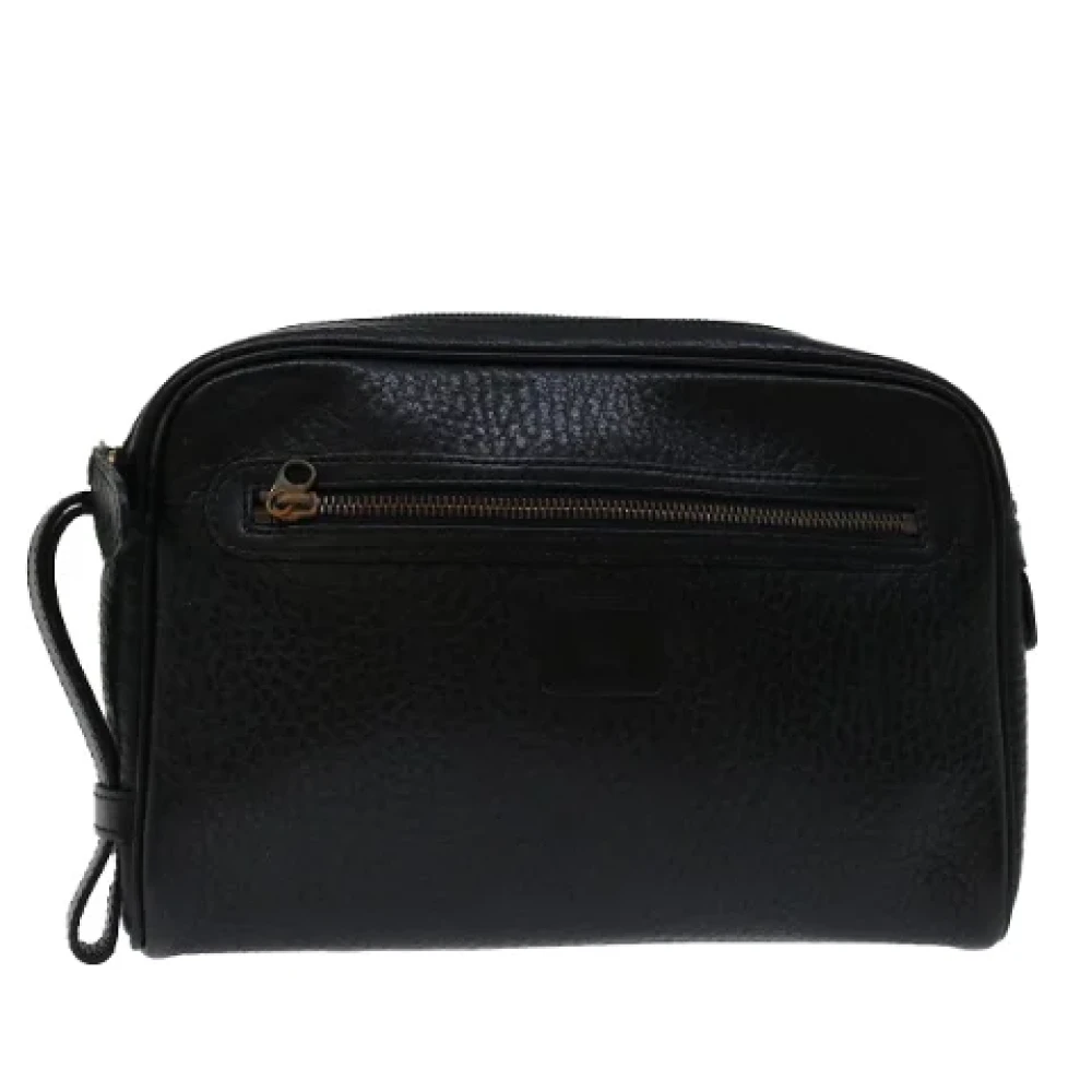 Burberry Vintage Pre-owned Leather clutches Black Dames