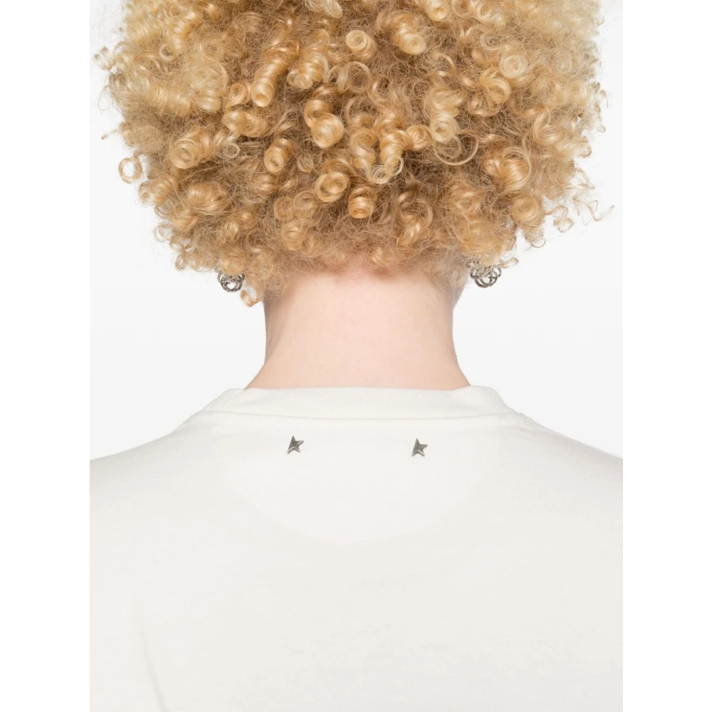 Golden Goose Nero Aw24 T-Shirt Cotton Logo White Dames