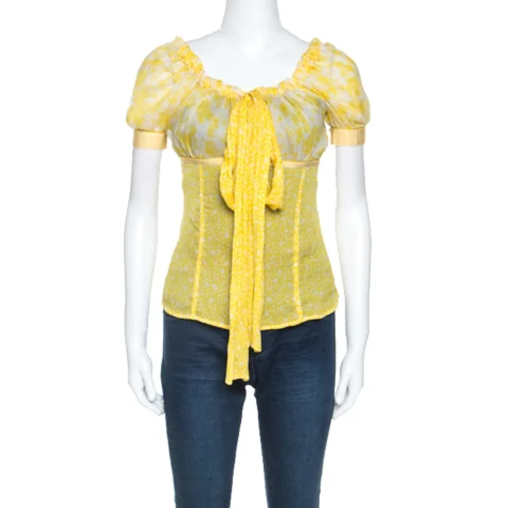 Dolce & Gabbana Pre-owned Silk tops Yellow Dames