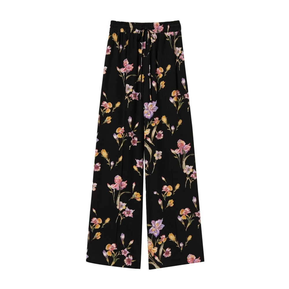 Twinset Black Wide Trousers, Female, M, Trousers For Women