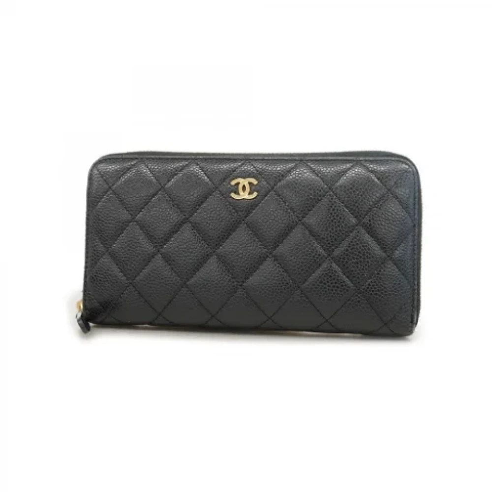 Chanel Vintage Pre-owned Leather wallets Black Dames