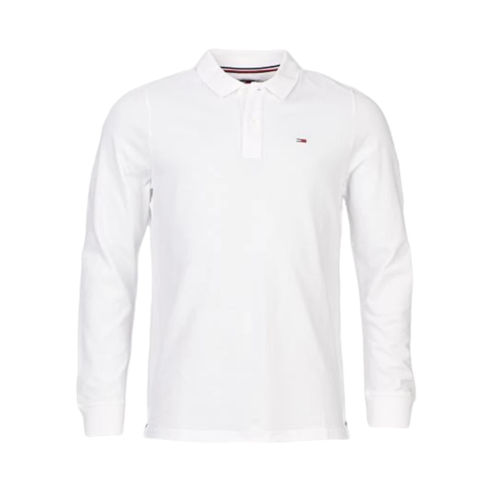 Tommy Jeans Donker nacht marine lange mouw tee White Heren