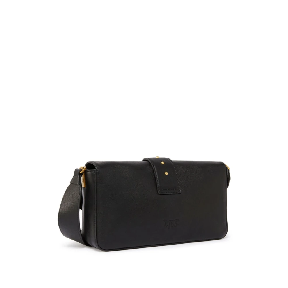 pinko Zwarte Schoudertas Love Birds Gesp Black Dames