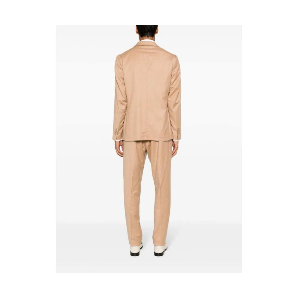 Tagliatore Beige Wolblend Pak met Broche Detail Beige Heren