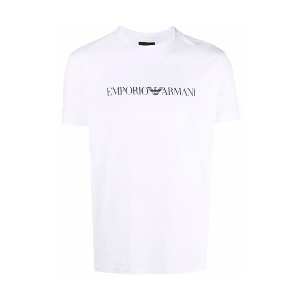 Emporio Armani Logo-print Katoenen T-Shirt White Heren
