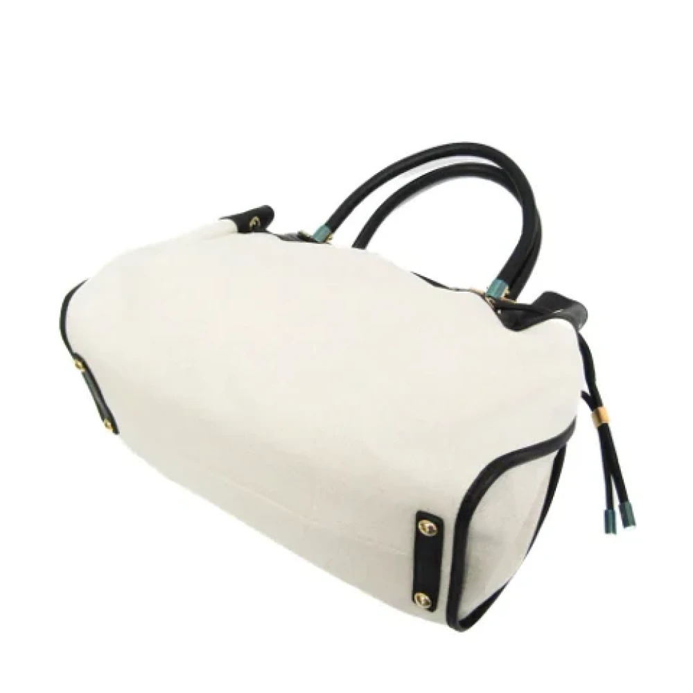 Salvatore Ferragamo Pre-owned Canvas handbags White Dames