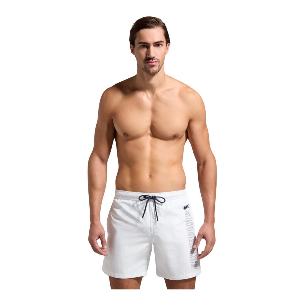 Bikkembergs Zijlogo Zwemshorts Wit White Heren