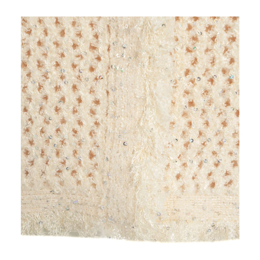 Twinset Witte Minirok Glitter Finish Beige Dames
