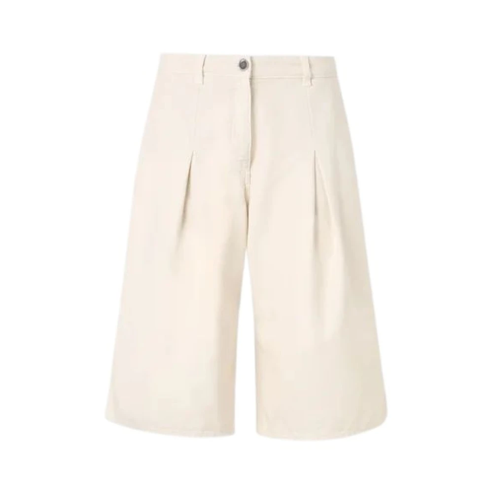 Pinko Women's Beige Canvas Bermuda Trousers With Pockets - Bermudas - Xl - Shorts