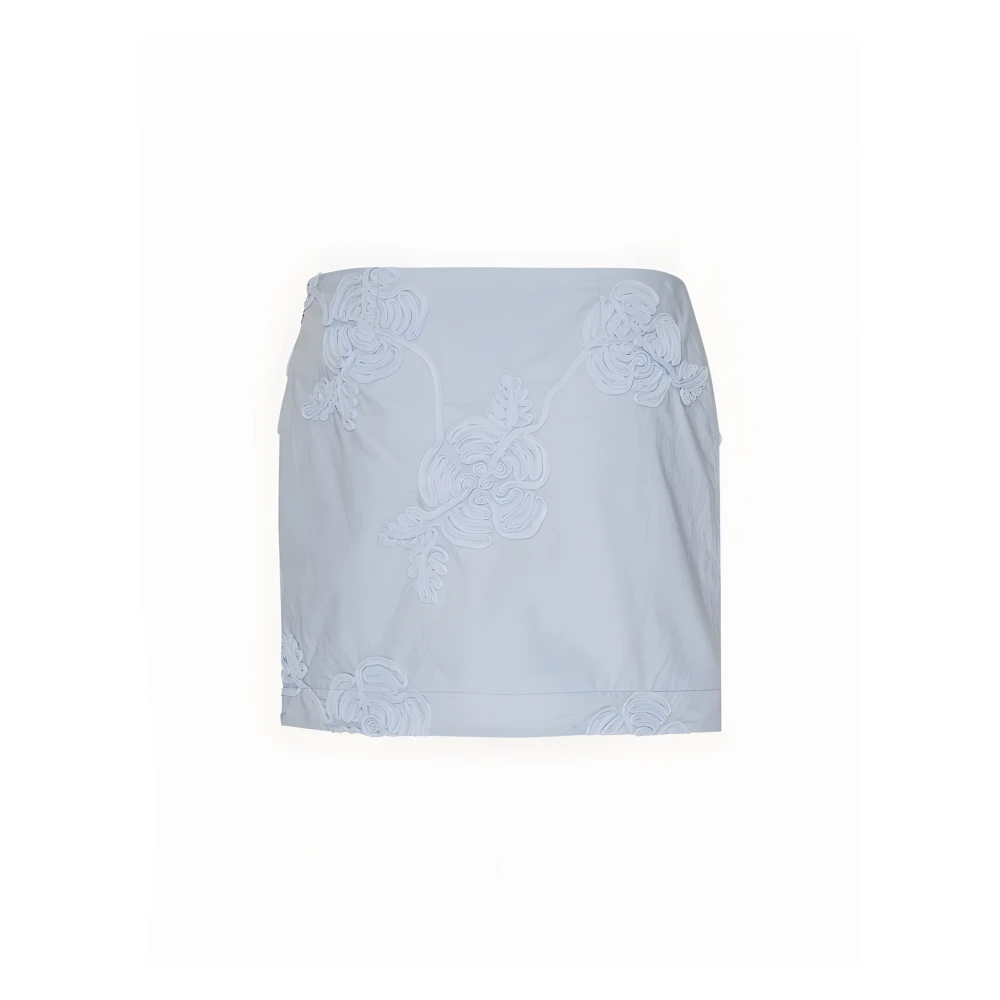 Rotate Birger Christensen Blauwe katoenen rok Blue Dames