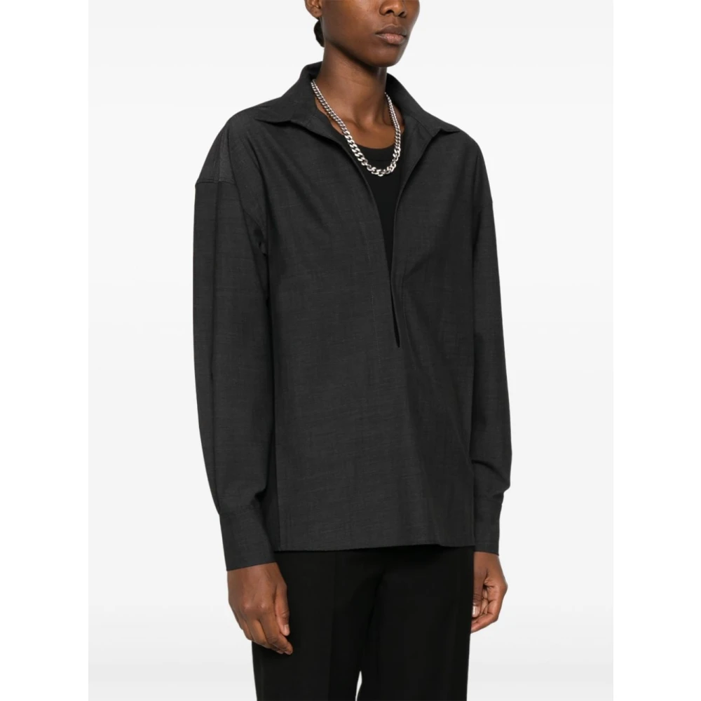 Philosophy di Lorenzo Serafini Donkergrijs V-hals shirt Black Dames