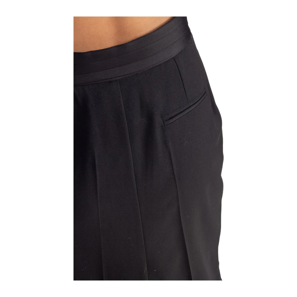 Semicouture Zwarte A-lijn Maxi Rok met Satijnen Tailleband Black Dames