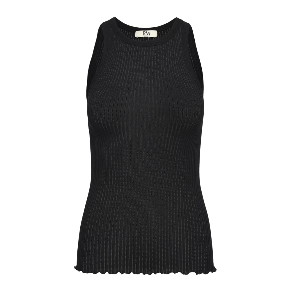 Rosemunde Zwarte Gekreukte Zoom Top Black Dames