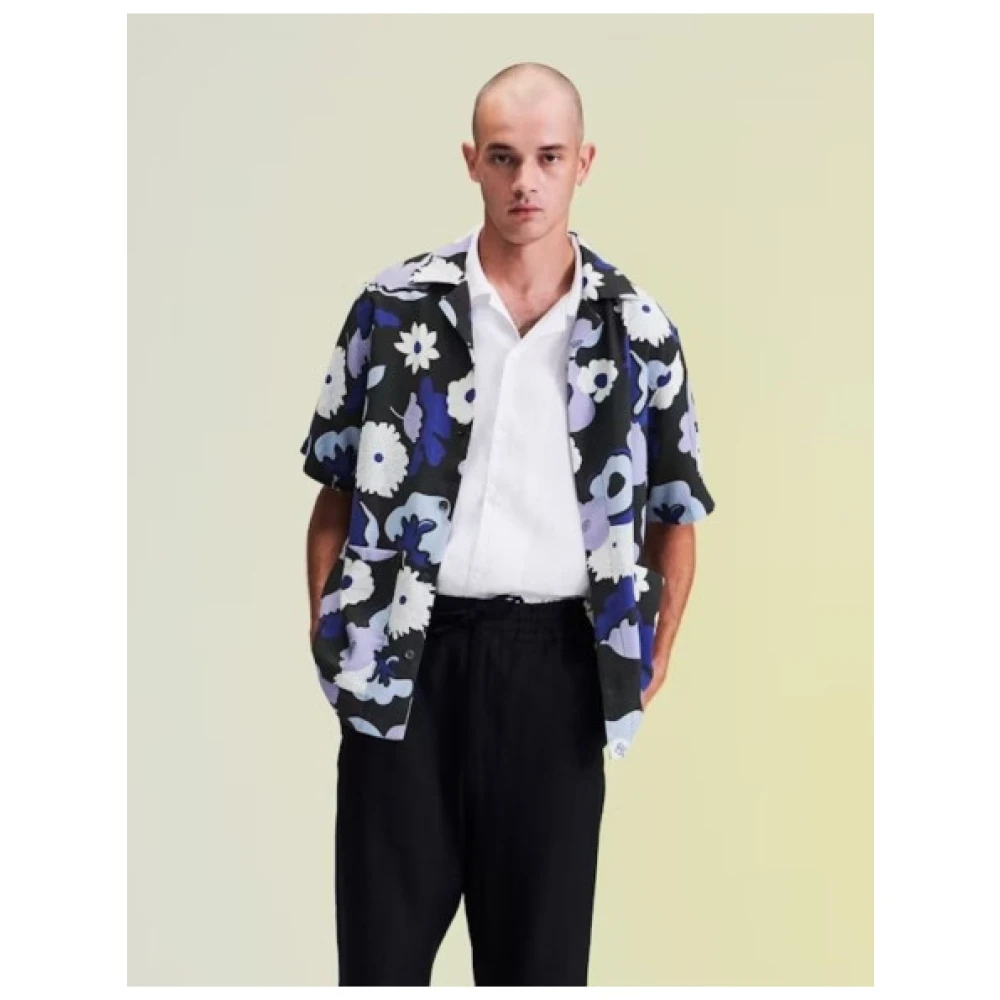 Nn07 Bloemenprint Viscose Polo Shirt Multicolor Heren