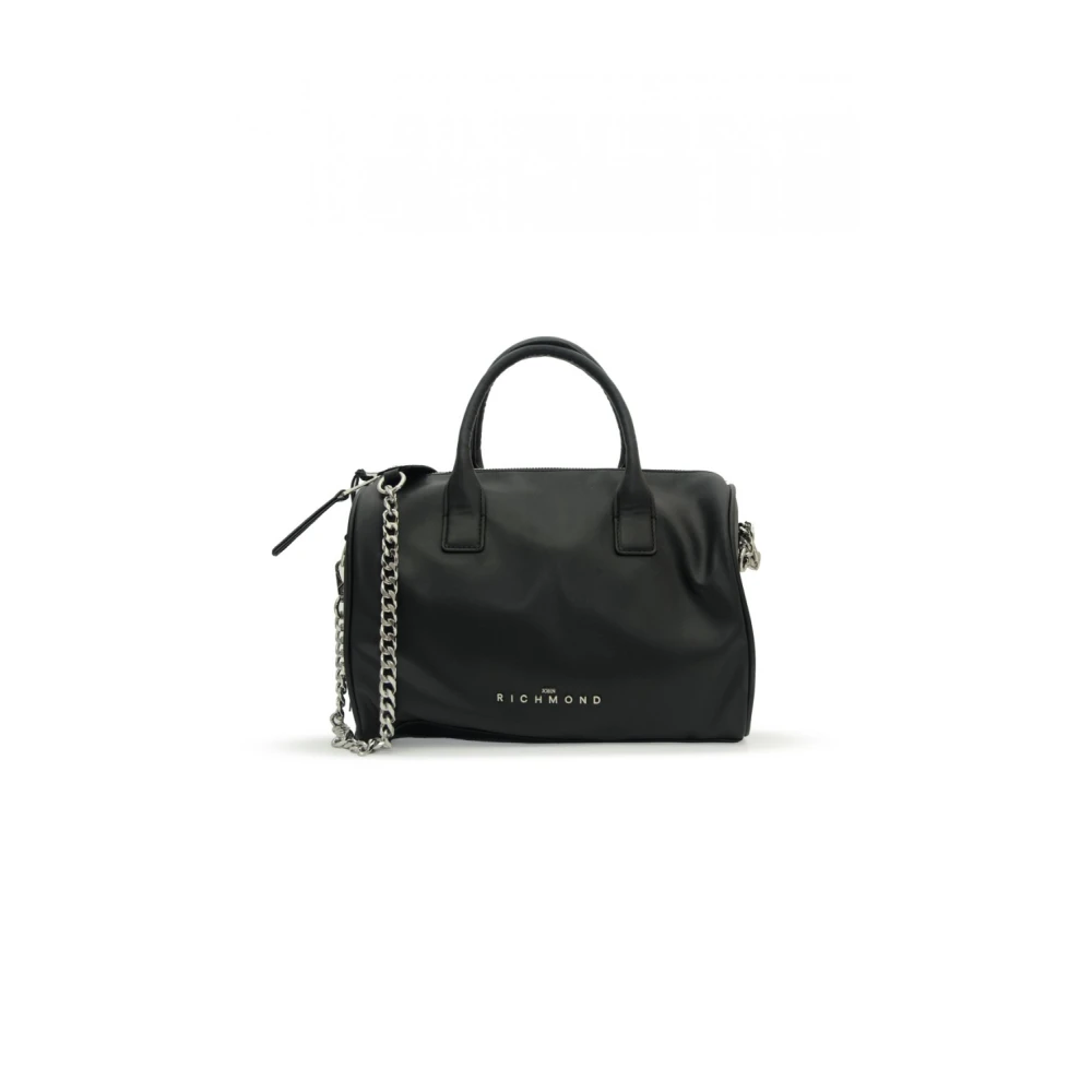 John Richmond Zwarte leren handtas met kettingriem Black Dames