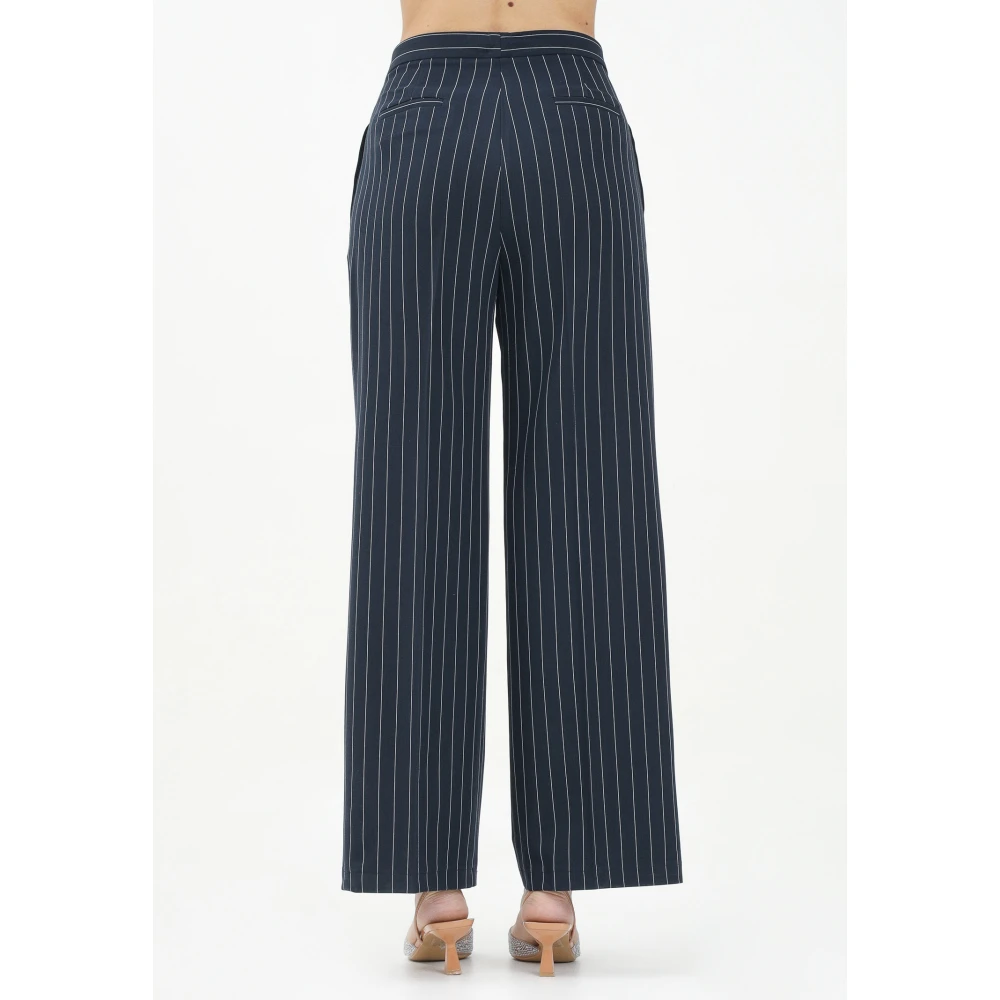 ViCOLO Elegante Blauwe Gestreepte Broek Blue Dames