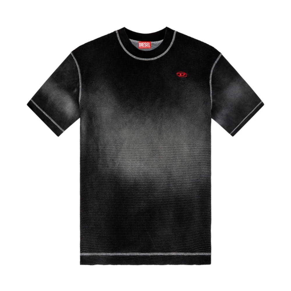 Diesel Sweater met verloop effect en ronde hals Black Heren