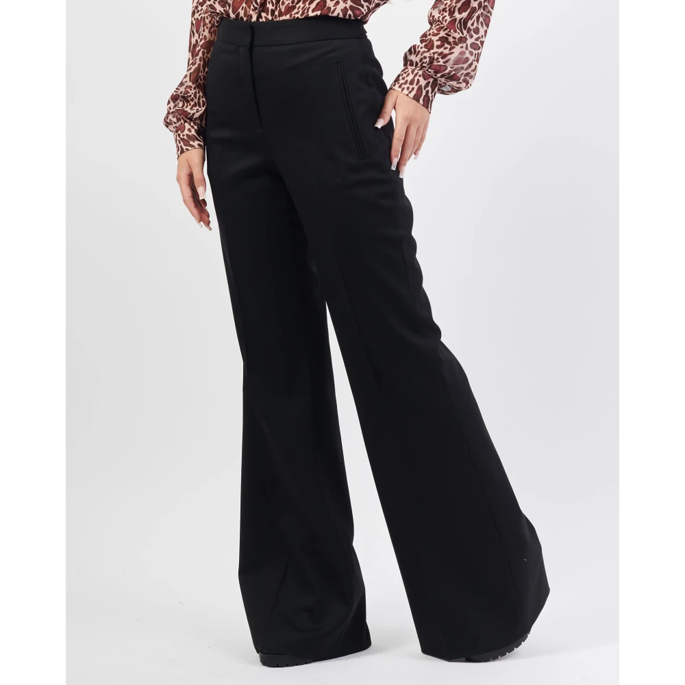 Hugo Boss Formele Straight Fit Flared Broek Zwart Black Dames