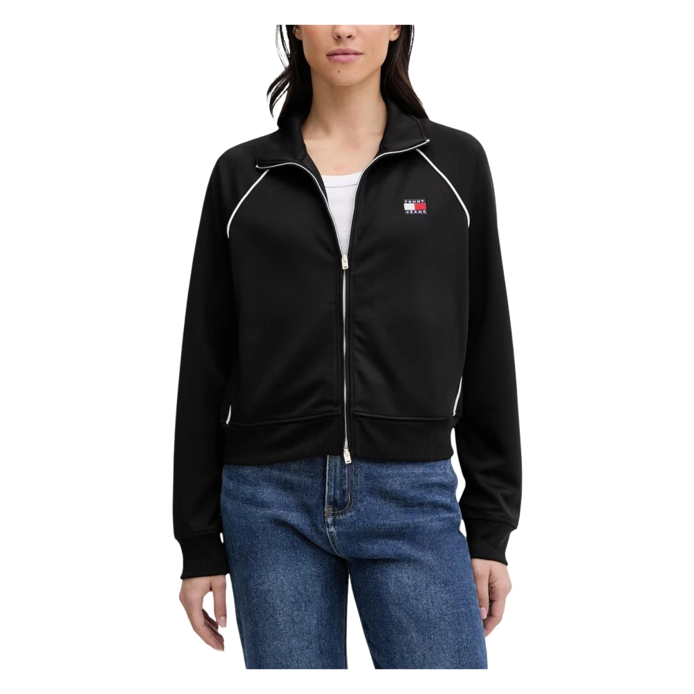 Tommy Jeans Interlock Knit Track Jacket - Female - Training Jackets - Black - Xs - Sport
