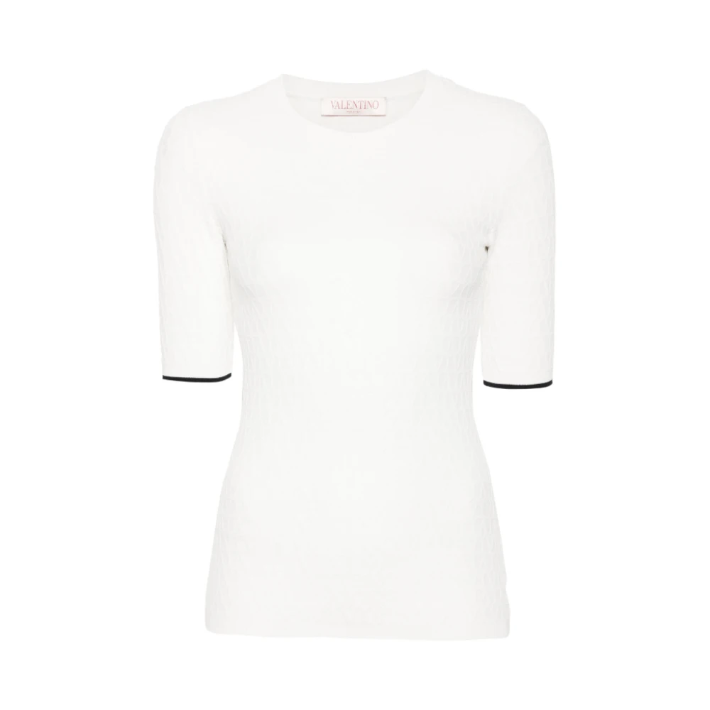 Valentino Iconographe Jacquard Gebreide Top White Dames